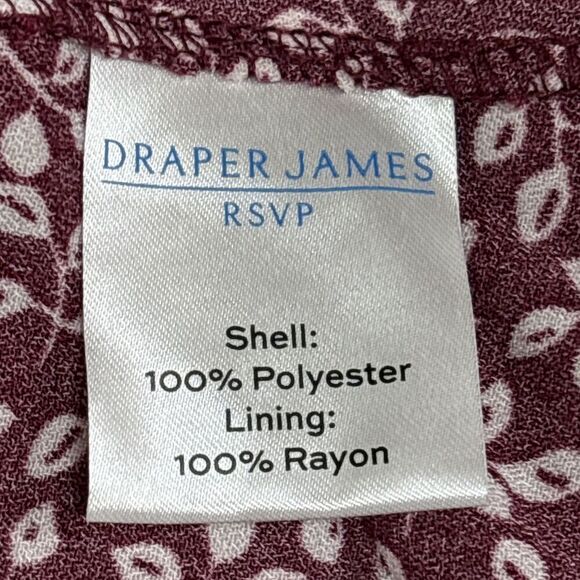 Draper James RSVP Floral Dress Burgundy Wrap Smocked Waist Midi XXL Plus Size - Picture 9 of 10